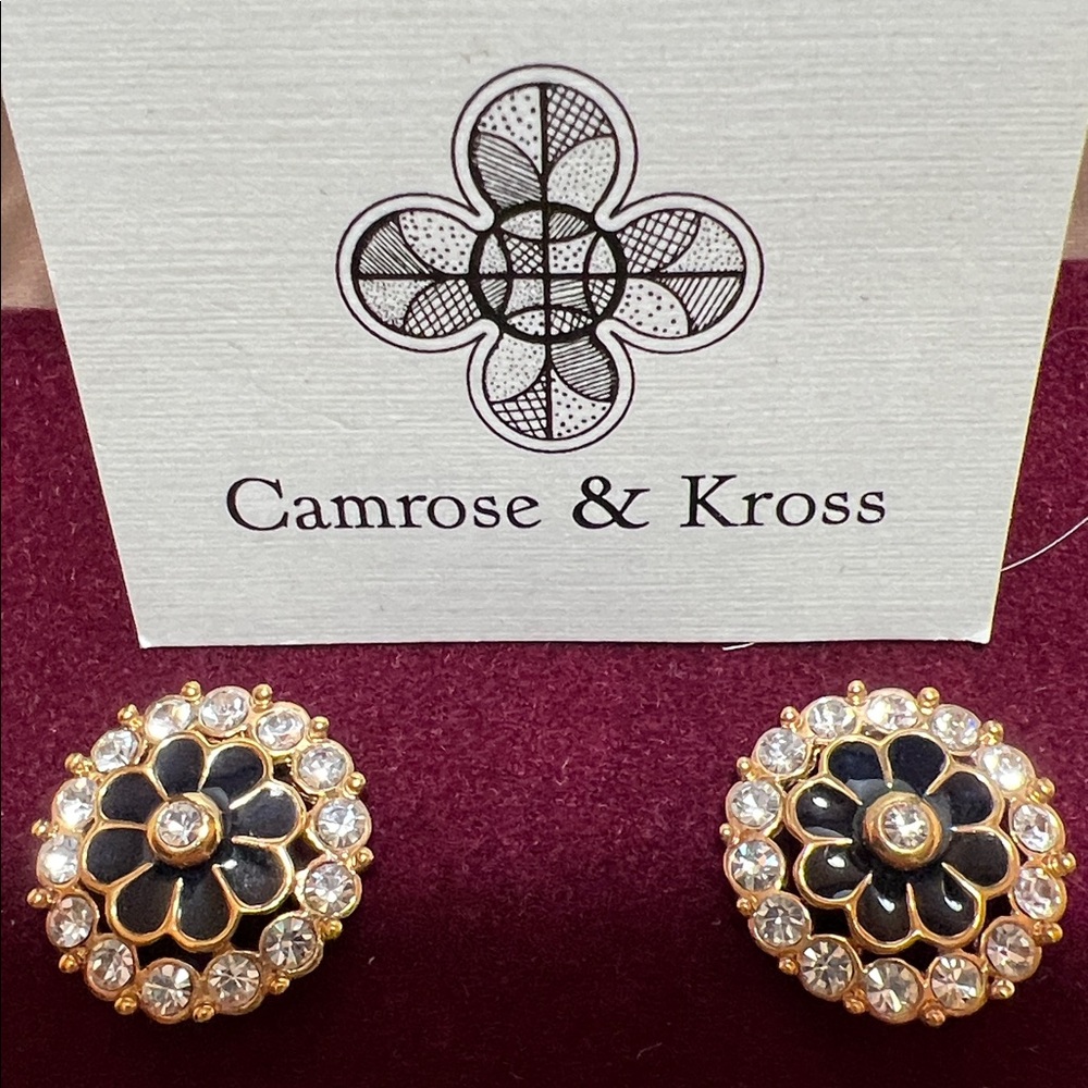 Camrose & Kross Jackie Kennedy Grand Tour Blue & Gold earrings